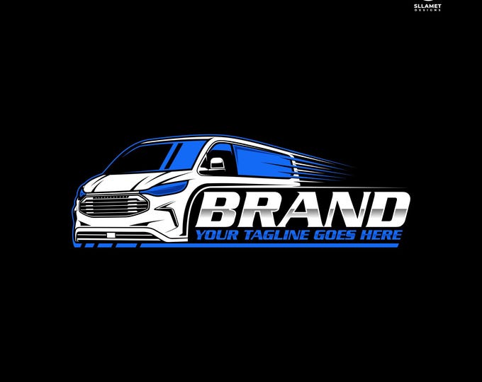 Delivery Cargo Van Logo: Logistics Shipping Transport Vector Designs (SVG, EPS, PNG)