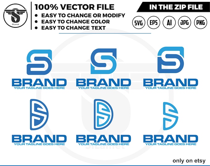 DS Initial Logo Bundle: Modern Font (Digital Download)