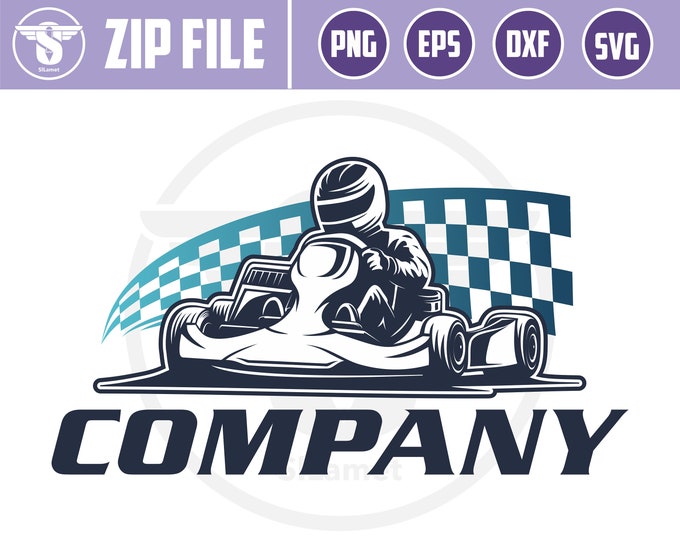 Racer logo,  Go Kart SVG, Go Kart logo, Go Kart Racing , GoKart Racer, karting, svg  printable Vinyl/ Sticker, Cut Files for Cricut, Vector