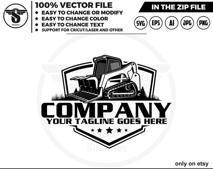 Skid steer grapple logo - mini track grapple svg
