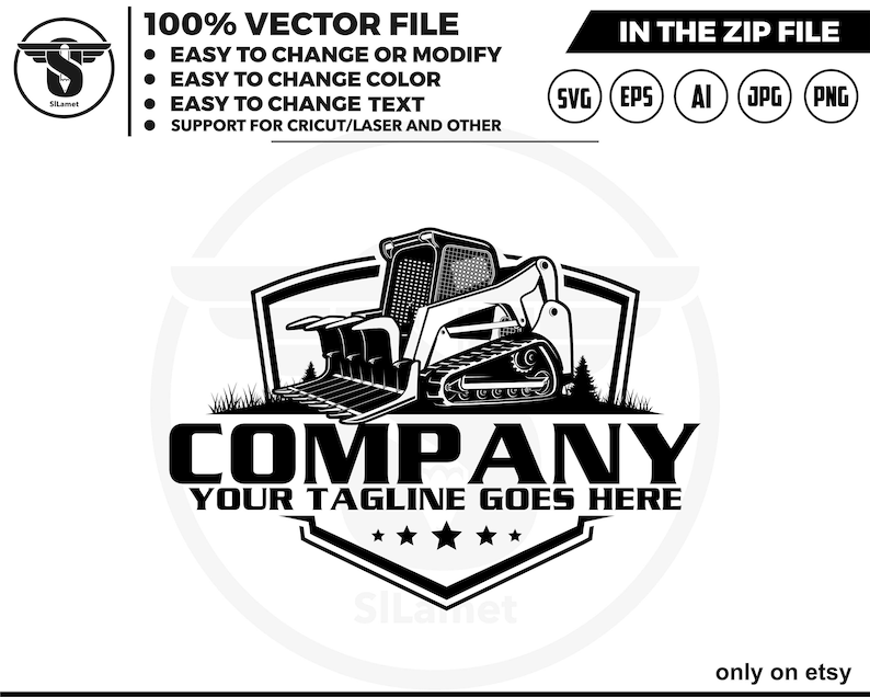 Skid Steer Grapple Logo - Mini Track Grapple Svg - Etsy