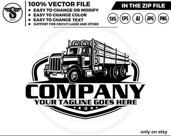 Logo SVG voor houttransport: houttransporter voor Cricut (digitale download)