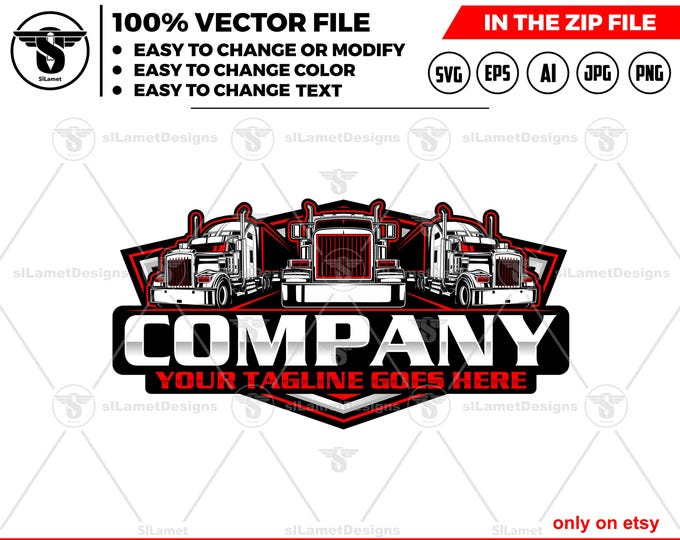 Trucking Logo SVG - Trucking Company Logo - Semi Truck Trailer svg - cargo truck - delivery trucking