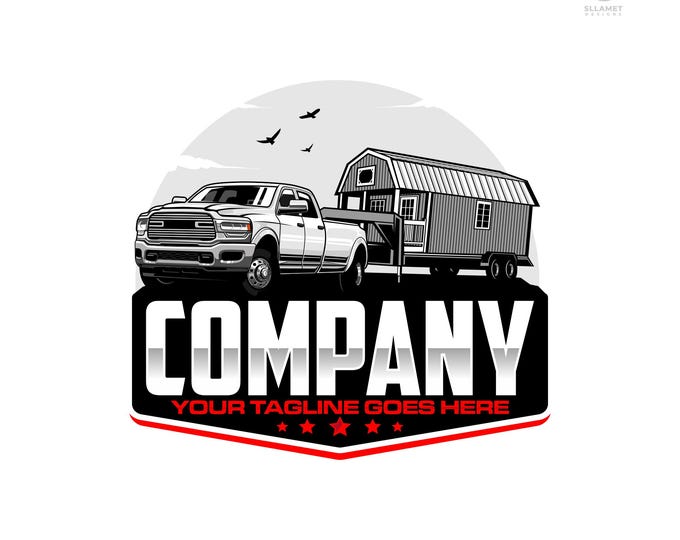 Shed Hauler Logo: Tiny House Barn Delivery Vector Designs (SVG, EPS, PNG)