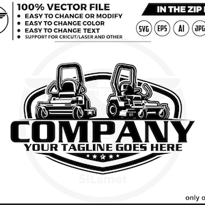 Logo grasmaaier - logo Zero Turn-maaiers - logo grasreiniger