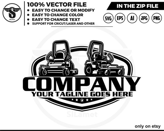 Lawn Mowers logo - Zero Turn mowers logo - grass cleaner logo