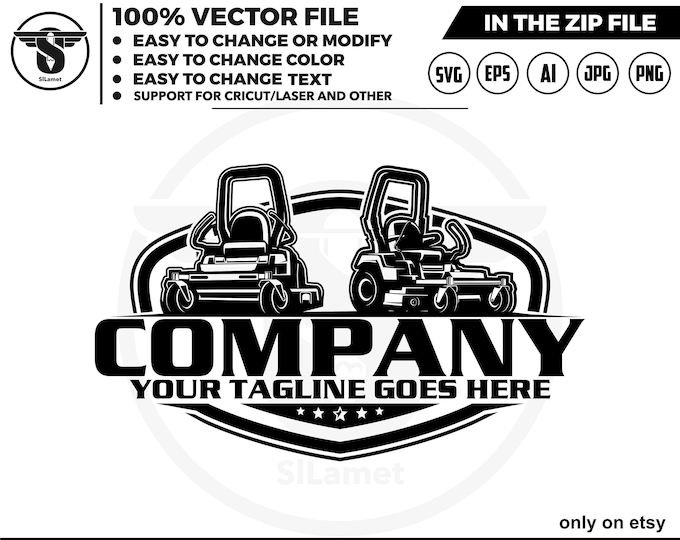 Lawn Mowers logo - Zero Turn mowers logo - grass cleaner logo