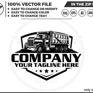 Dump Truck silhouette logo, Truck logo Svg, american dump truck logo, trucking logo, industry, heavy, machinery, industrial, equipment