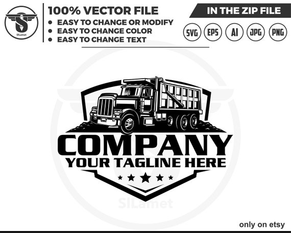 Dump Truck silhouette logo, Truck logo Svg, american dump truck logo, trucking logo, industry, heavy, machinery, industrial, equipment