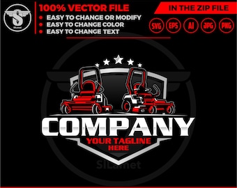 Lawn Mower Logo: Zero Turn Mower, Grass Cleaner (Digital Download)