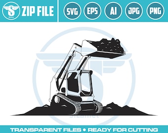 Skid steer loader logo, skid steer bulldozer logo, skid steer svg, Bulldozer logo SVG, Heavy Equipment logo Svg, Bulldozer svg, Wheel Loader