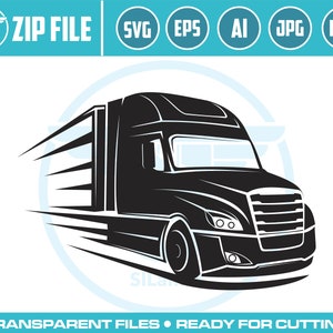 Semi Truck Vector Art: 18 Wheeler SVG, PNG, JPG (Digital Download)