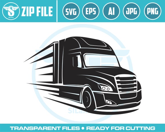 Semi Truck Trailer svg, Truck Driver Trucker Big Rigg 18 Wheeler Semi Tractor Trailer Shipping Trucking Logo .SVG Vector Cricut Cut Cutting