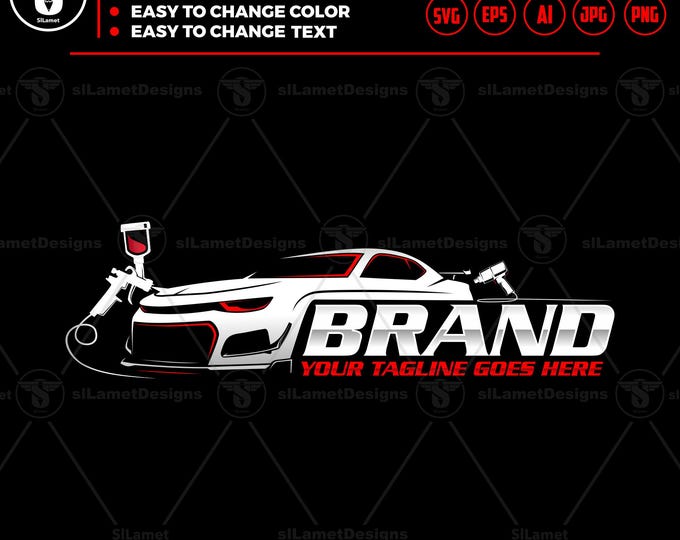 Car Painting Logo: Auto Body Design svg, vector