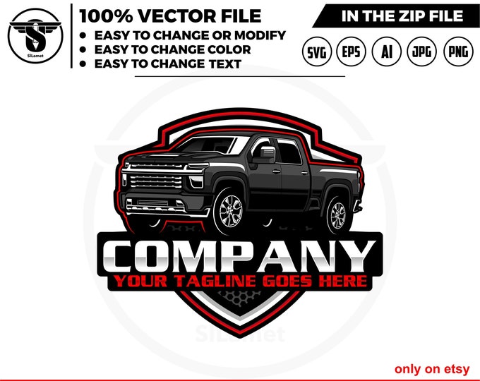 CHEVY pickup truck logo - Chevrolet truck logo - pickup truck logo template - Chevy Silverado Truck- 2017 Chevrolet Silverado 2500