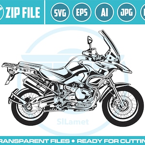 bmw gs 1200 side view SVG, Motorcycle classic Svg, Motorcycle Silhouette Svg, Chopper Cruiser Svg Harley Svg PNG Files for Cricut