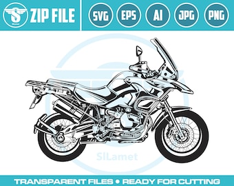 bmw gs 1200 side view SVG, Motorcycle classic Svg, Motorcycle Silhouette Svg, Chopper Cruiser Svg Harley Svg PNG Files for Cricut