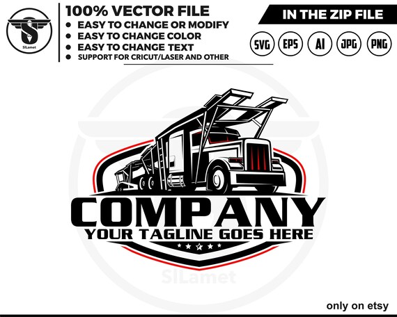 car carrier logo - car transport trailer truck logo - delivery truck logo