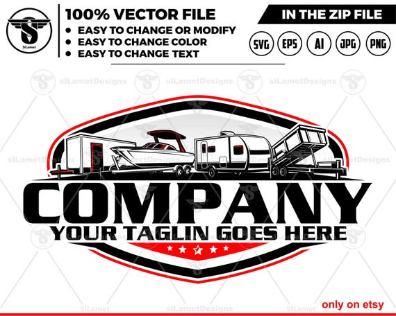 trailer rental logo - trailer services -  trailer shop logo - dump trailer, Speed boat trailer, camper van trailer, box trailer