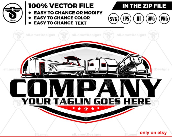 trailer rental logo - trailer services -  trailer shop logo - dump trailer, Speed boat trailer, camper van trailer, box trailer