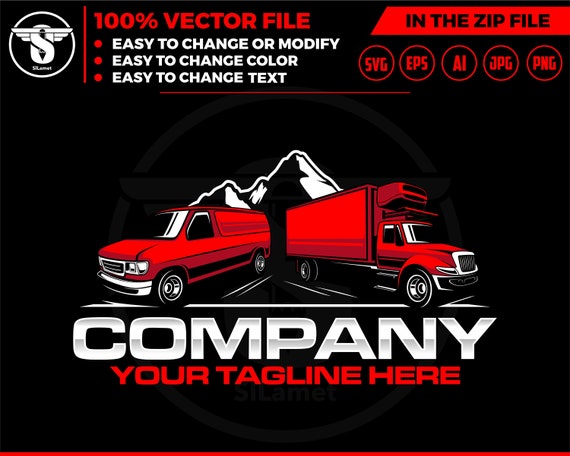 box truck and van logo - delevery logo template - Truck delevery svg