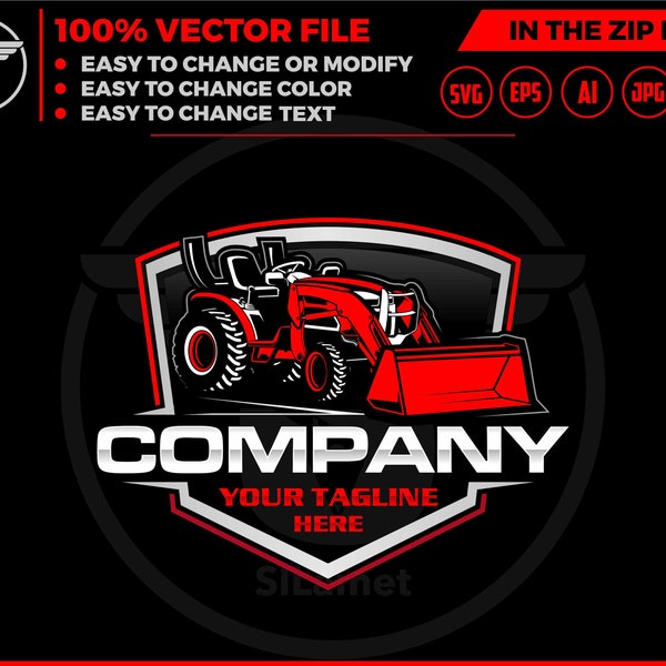tractor loader logo - tractor backhoe attachment - Tractor kubota logo - farm logo