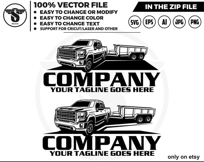pickup dump trailer , dump trailer logo, pickup svg,trailer logo,trailer towing, Logo pickup, 2023 GMC Sierra 2500HD At4
