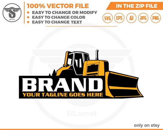 Bulldozer logo - Heavy Equipment logo - Bulldozer svg