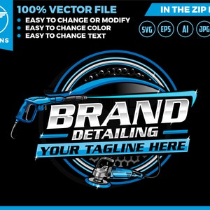 auto detailing car logo template - Car Detailing Services logo - car wash logo template - car clean logo - auto detailing logo SVG