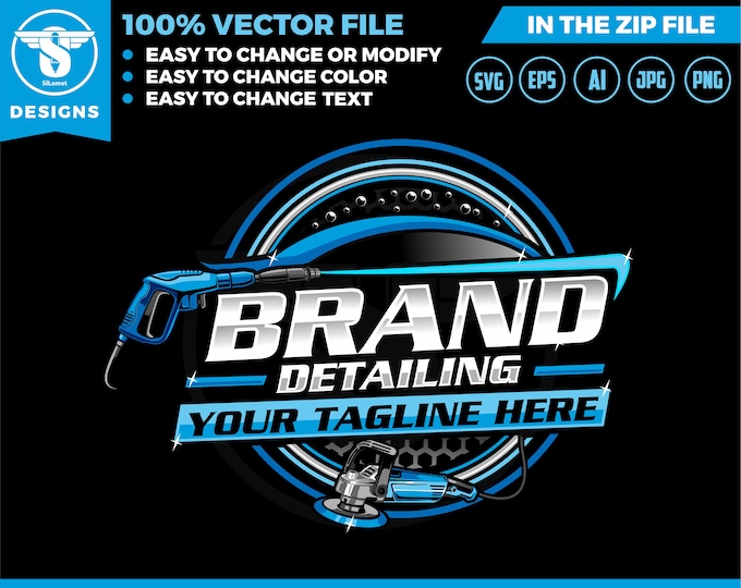 auto detailing car logo template - Car Detailing Services logo - car wash logo template - car clean logo - auto detailing logo SVG