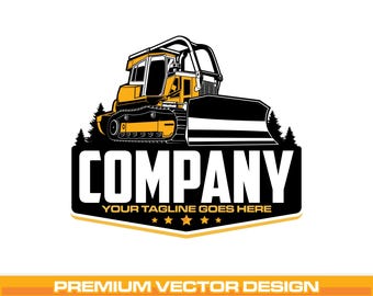 Dozer Sweeps SVG Design: W pełni edytowalny wektor EPS, logo ciężkiego sprzętu