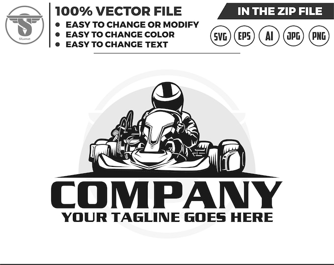 Racer logo, Go Kart SVG, Go Kart logo, Go Kart Racing , GoKart Racer, karting, svg printable Vinyl/ Sticker, Cut Files for Cricut, Vector
