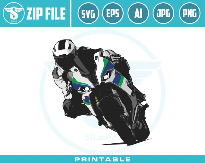 riding motorbike BMW S1000RR SVG, racing motorbike, illustration motorbike vector motorbike, print racing motorbike, t-shirt screen printing