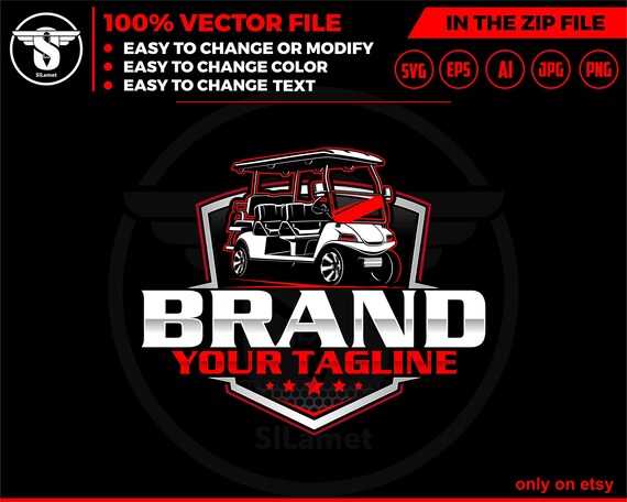 golf cart logo - golf vehicle logo
