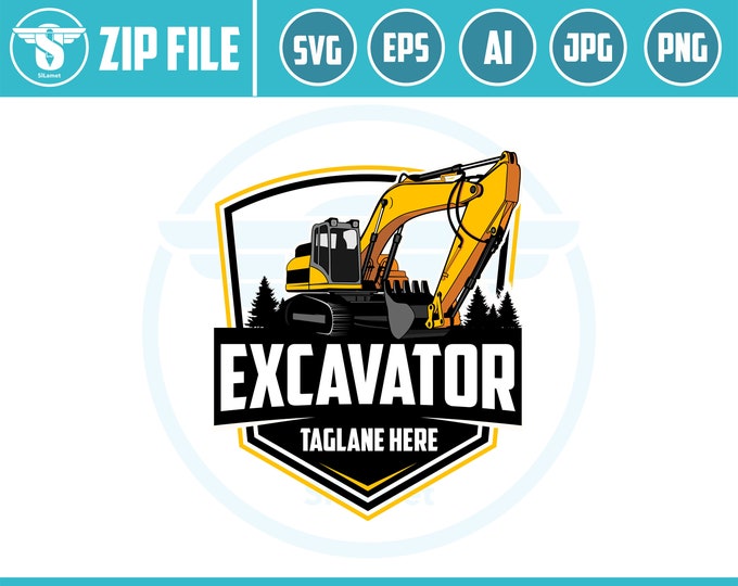 Excavator logo svg, Excavator Clipart, Excavator svg, Excavator png, Heavy Equipment svg, Construction Logo svg, digging logo, digger svg