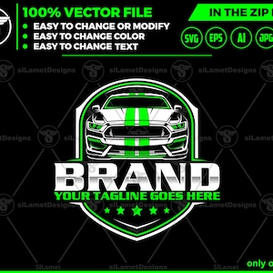sport car logo - automotive logo - luxury car logo - muscle car logo - car repair garage logo