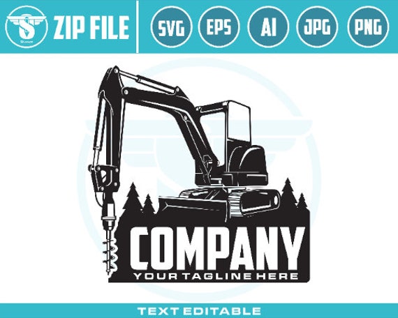 Tracked Mini Excavator with Drill logo, mini excavator drilling logo, Mini Skid Steer Attachments Earth Drill Excavator Hydraulic Drilling