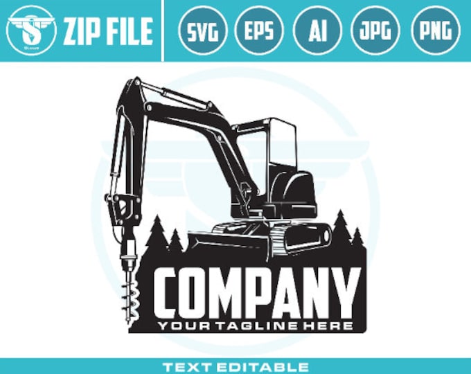 Tracked Mini Excavator with Drill logo, mini excavator drilling logo, Mini Skid Steer Attachments Earth Drill Excavator Hydraulic Drilling