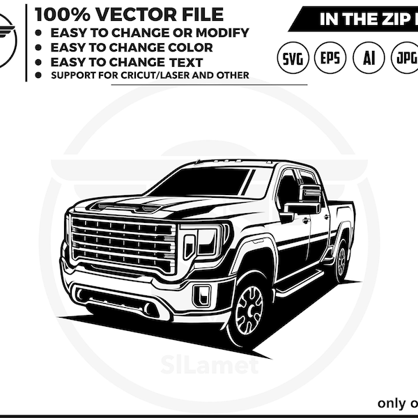 2023 GMC Sierra 2500HD At4 svg,ford super duty svg, pickup truck, pickup truck svg, pickup truck tshirt, silhouette SVG Vector Cricut Cut