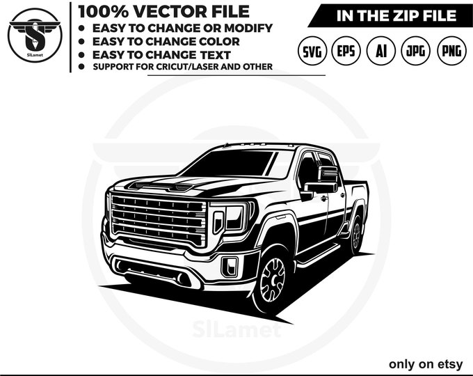 2023 GMC Sierra 2500HD At4 svg,ford super duty svg, pickup truck, pickup truck svg, pickup truck tshirt, silhouette SVG Vector Cricut Cut