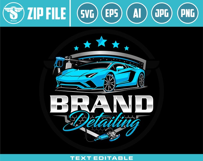 auto detailing car logo template - Car Detailing Services logo - car wash logo template - car clean logo