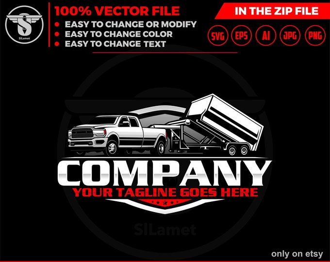 pickup dump trailer , dump trailer logo, pickup svg,trailer logo,trailer towing, logo,towing Company, Logo pickup, pickup ,  flatbed trailer