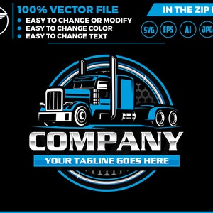 Trucking Company Logo SVG: Semi Truck Brand Design (Digital Download)