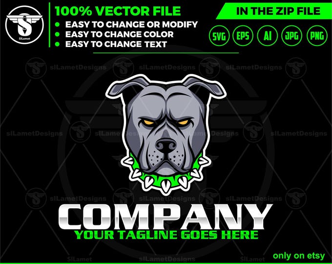pitbull  logo - angry dog svg - dog logo -pitbull dog logo - pitbull svg