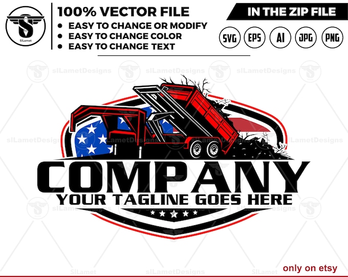 america dump roll off trailer logo - dump trailer logo, gooseneck dump trailer logo , USA Dumpster Logo , dump rental logo