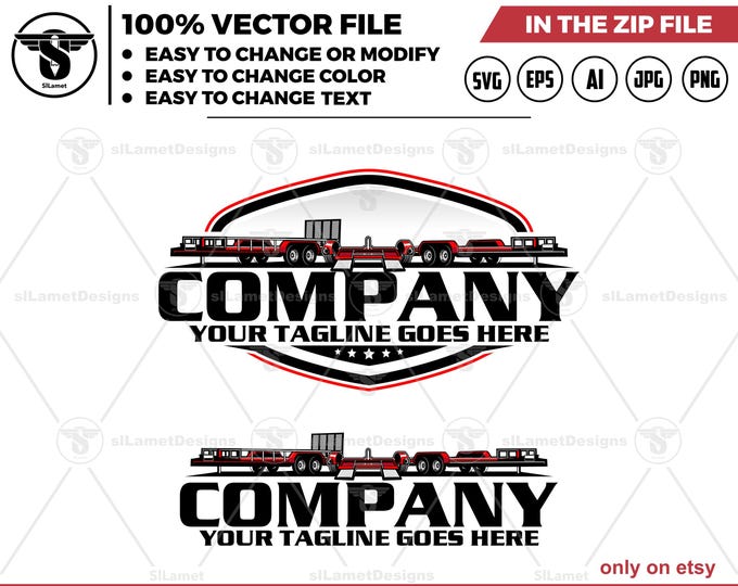 Car Hauling Trailer Logo - Bumper Pull Logo - Car Haulers Logo - flatbed trailer logo - flat bed trailer rental logo - towing trailer logo