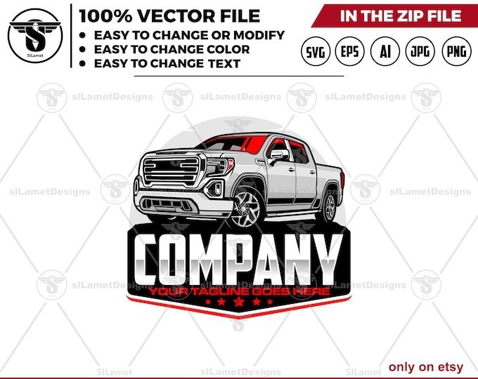 pickup truck logo - GMC Truck Logo Template - 2021 GMC sierra 1500 (Digital Files)