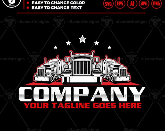 Trucking Company Logo SVG: Semi Truck Brand Design