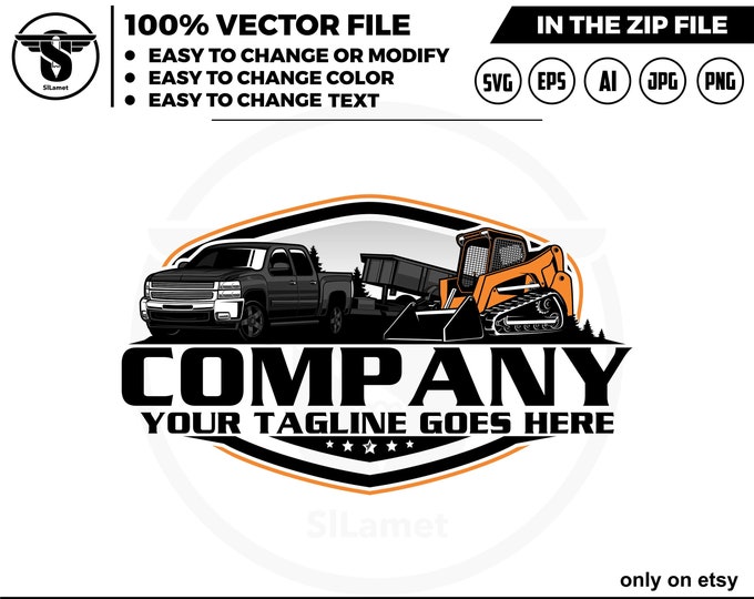 pickup truck dump trailer and Skid steer loader logo, skid steer tracker logo, skid steer svg, 2009 Chevrolet Silverado 2500 HD