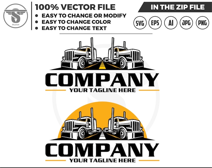 Trucking Company Logo SVG: Semi Truck Vector Graphics (Digital Download)